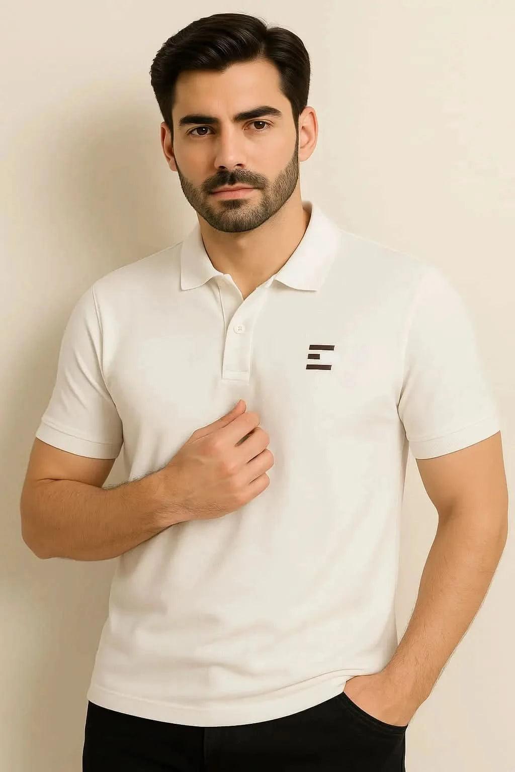 Classic White Polo Shirt for Men - Premium Casual Wear