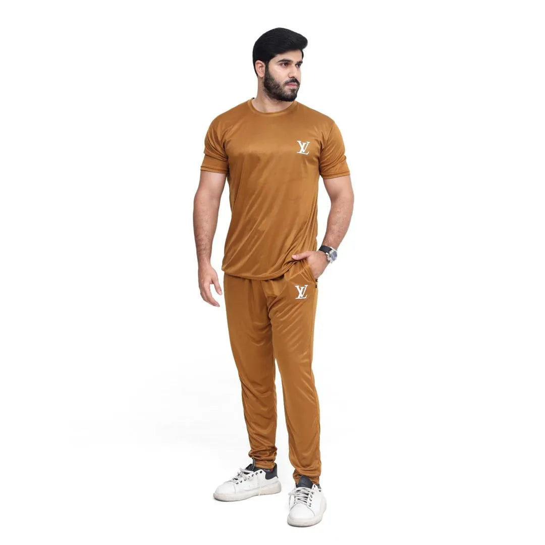 2 Pcs Men's Micro Interlock Printed Track Suit