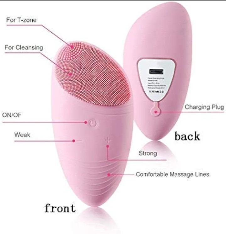 Rechargeable Waterptoof Facial Cleansing Massager Brush 1 Pcs Easy Clean Silicon Tool