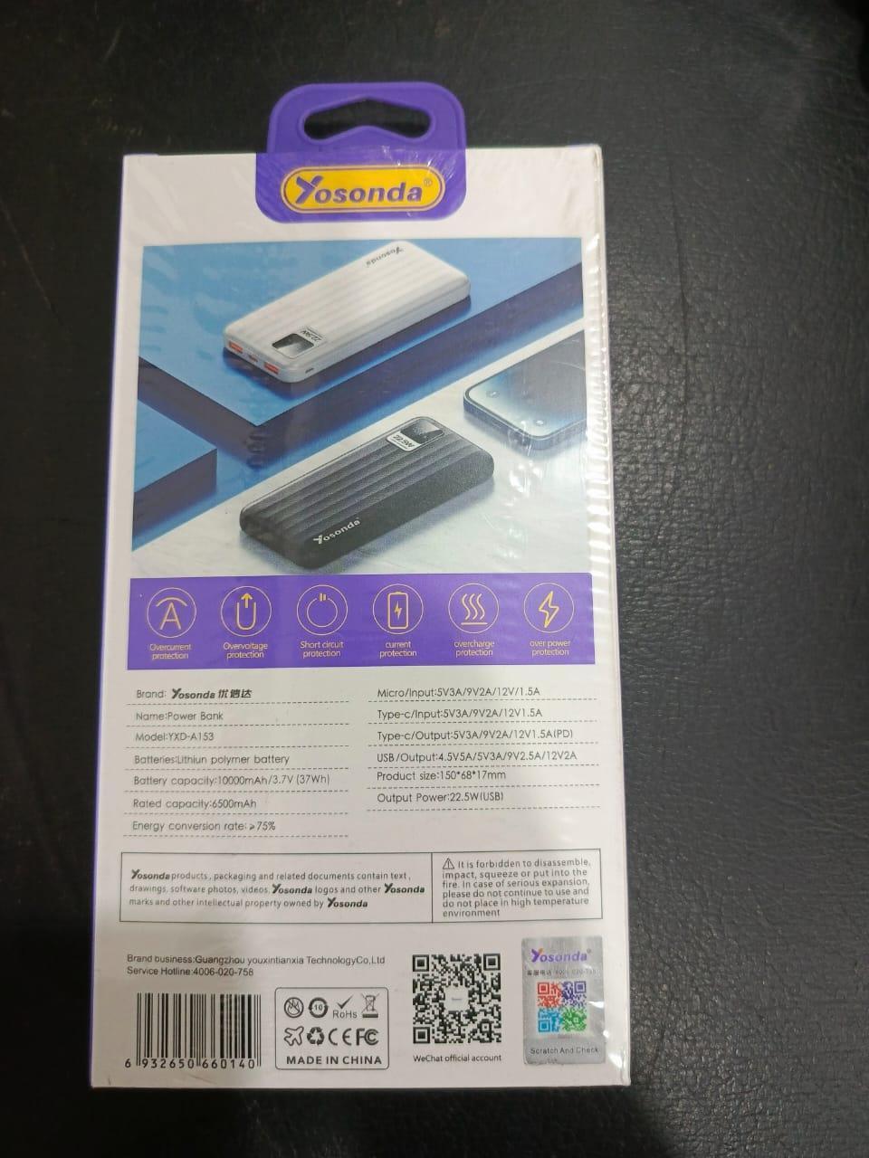 Fast Charging Portable Power Bank - 10000 mah 1 pcs