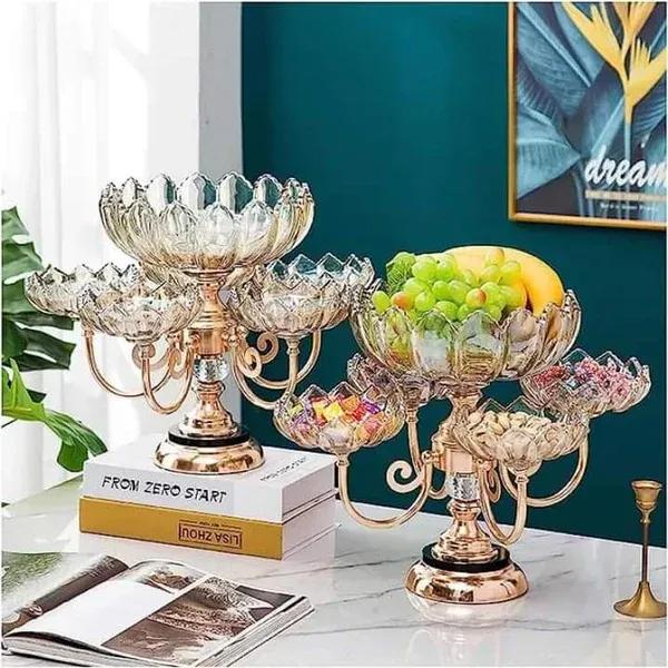 Elegant Golden Decorative Tray - Unique Design 1 Pcs
