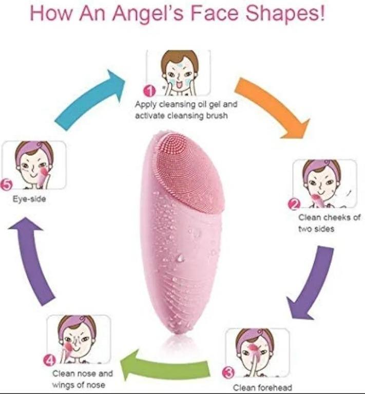 Rechargeable Waterptoof Facial Cleansing Massager Brush 1 Pcs Easy Clean Silicon Tool
