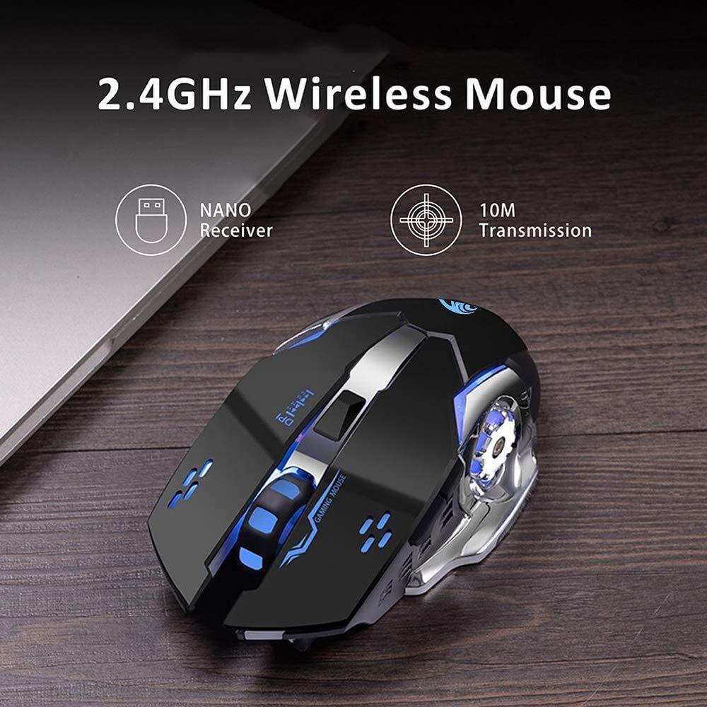 T2 Slient Wireless Gaming Mouse Rechargeable USB-C Port