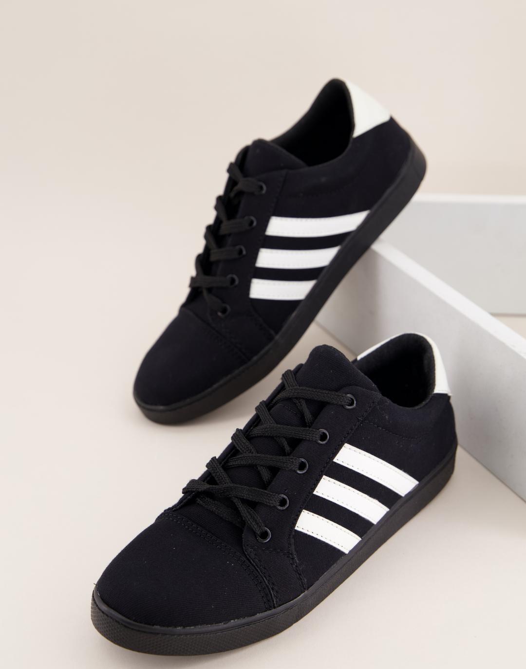 Stylish Men Casual Canvas Sneakers for AII Day  Comfort Black - 17 B