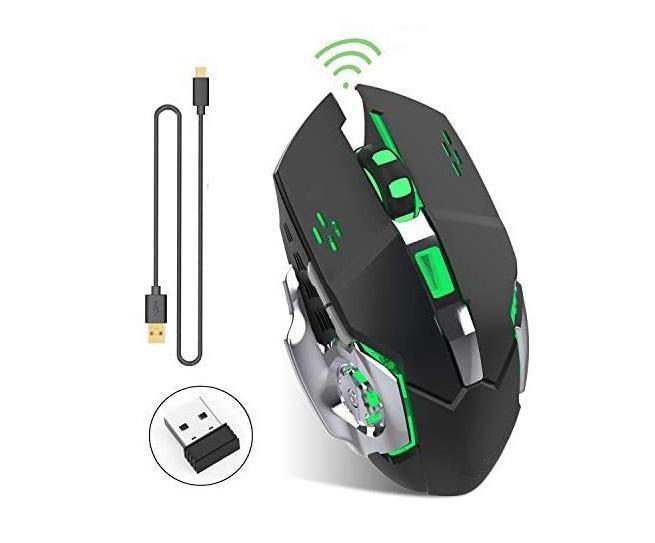 T2 Slient Wireless Gaming Mouse Rechargeable USB-C Port