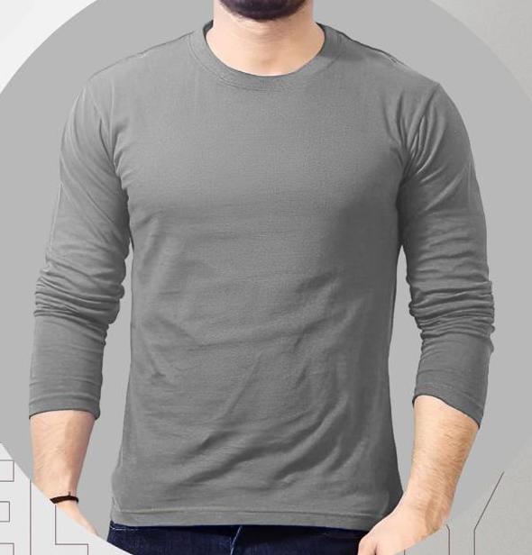 Men's Cotton Plain Round Neck T-Shirt - 1 Pc