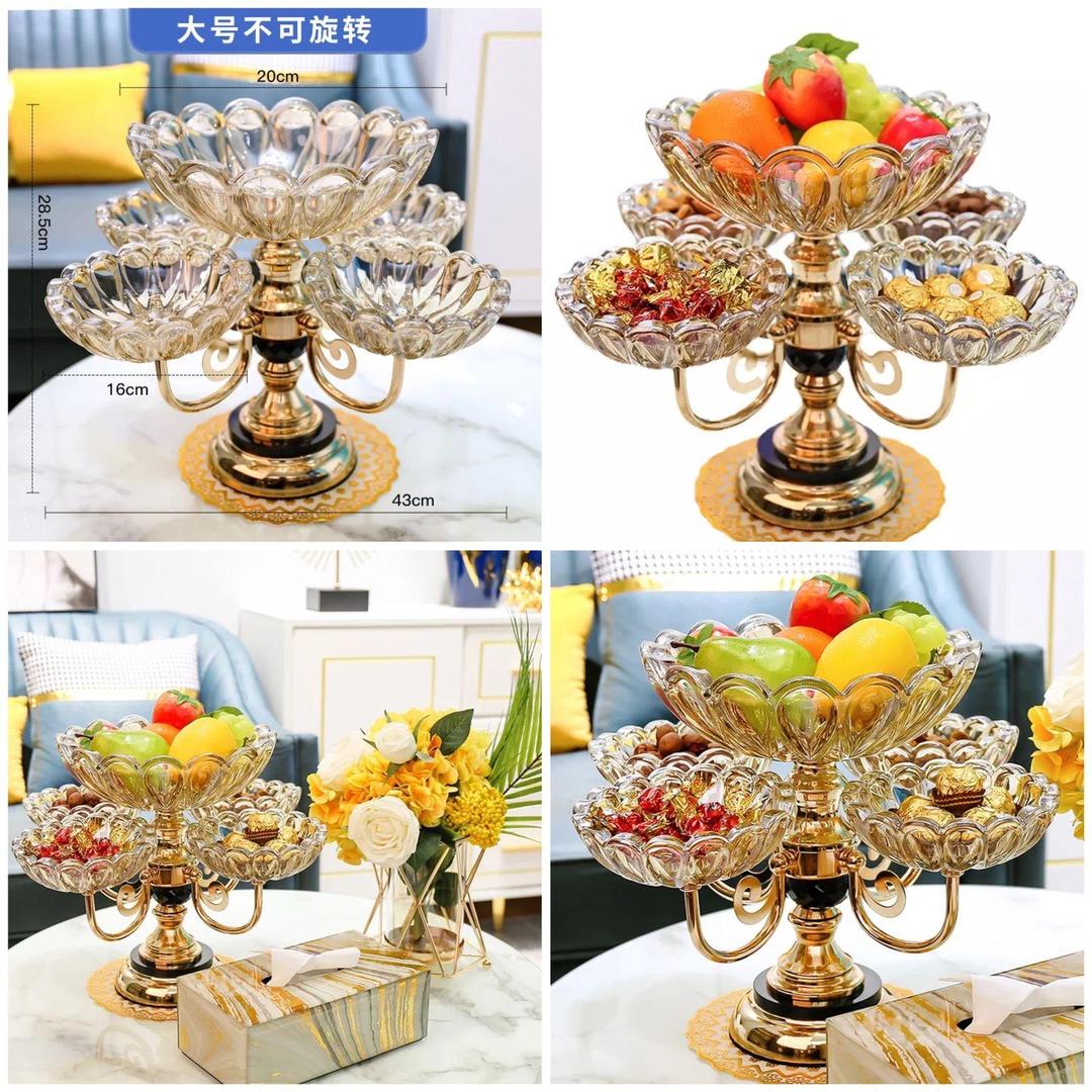Elegant Golden Decorative Tray - Unique Design 1 Pcs