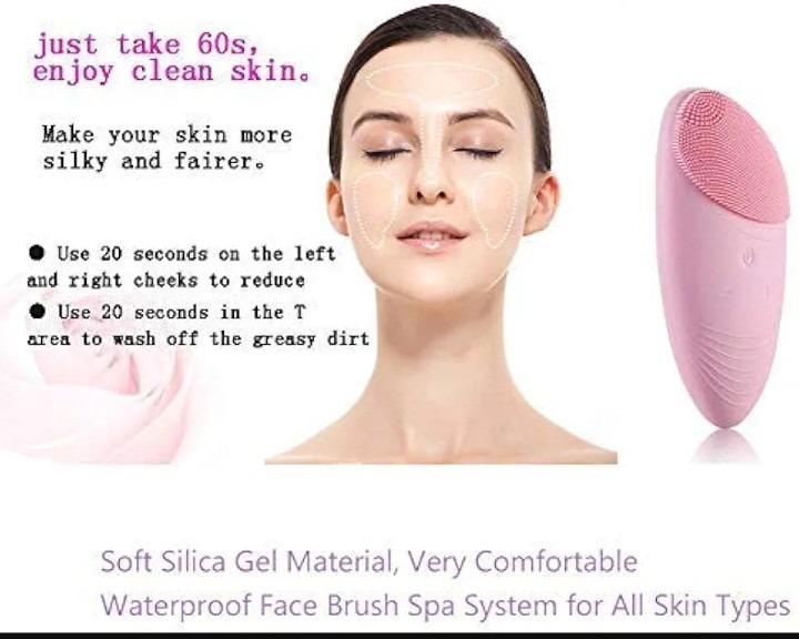 Rechargeable Waterptoof Facial Cleansing Massager Brush 1 Pcs Easy Clean Silicon Tool