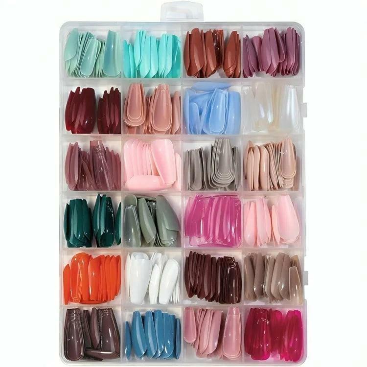 2 in 1 Makeup Accessories Deal 576 Pcs Fake Nails with Nail Glue
