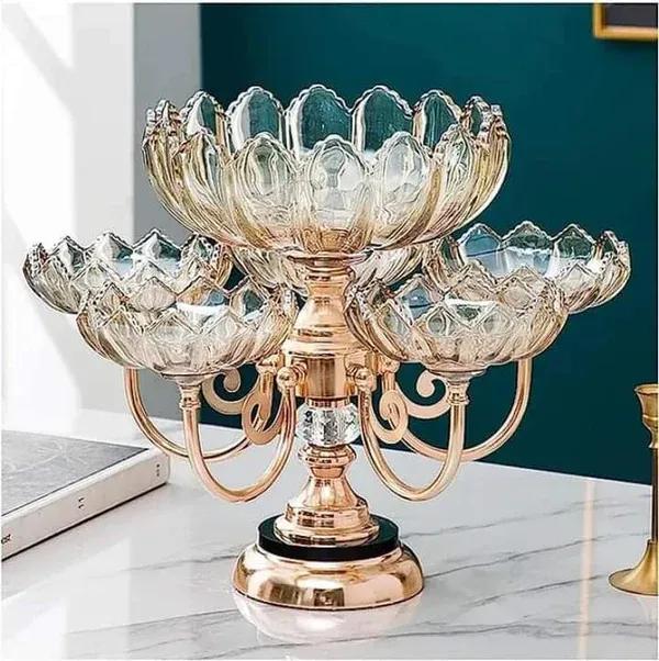 Elegant Golden Decorative Tray - Unique Design 1 Pcs