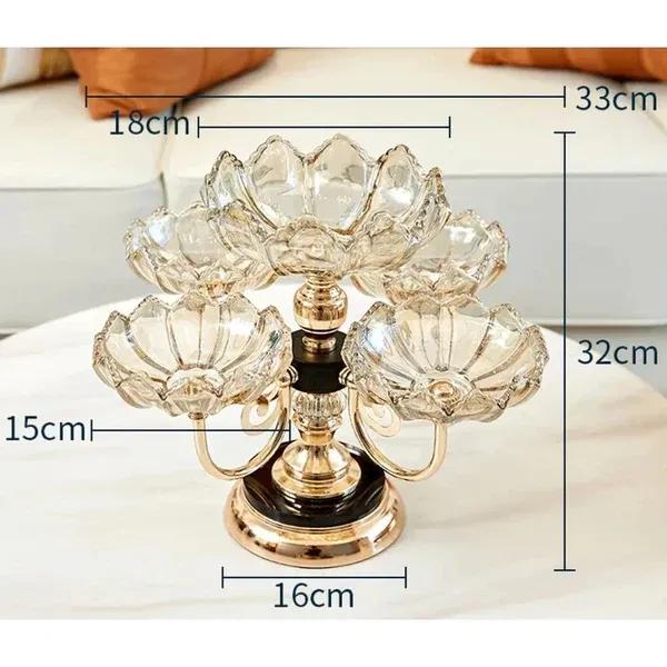 Elegant Golden Decorative Tray - Unique Design 1 Pcs