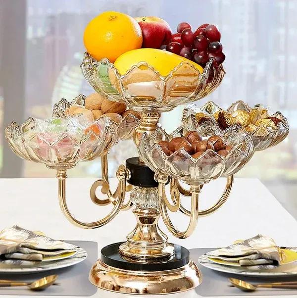 Elegant Golden Decorative Tray - Unique Design 1 Pcs